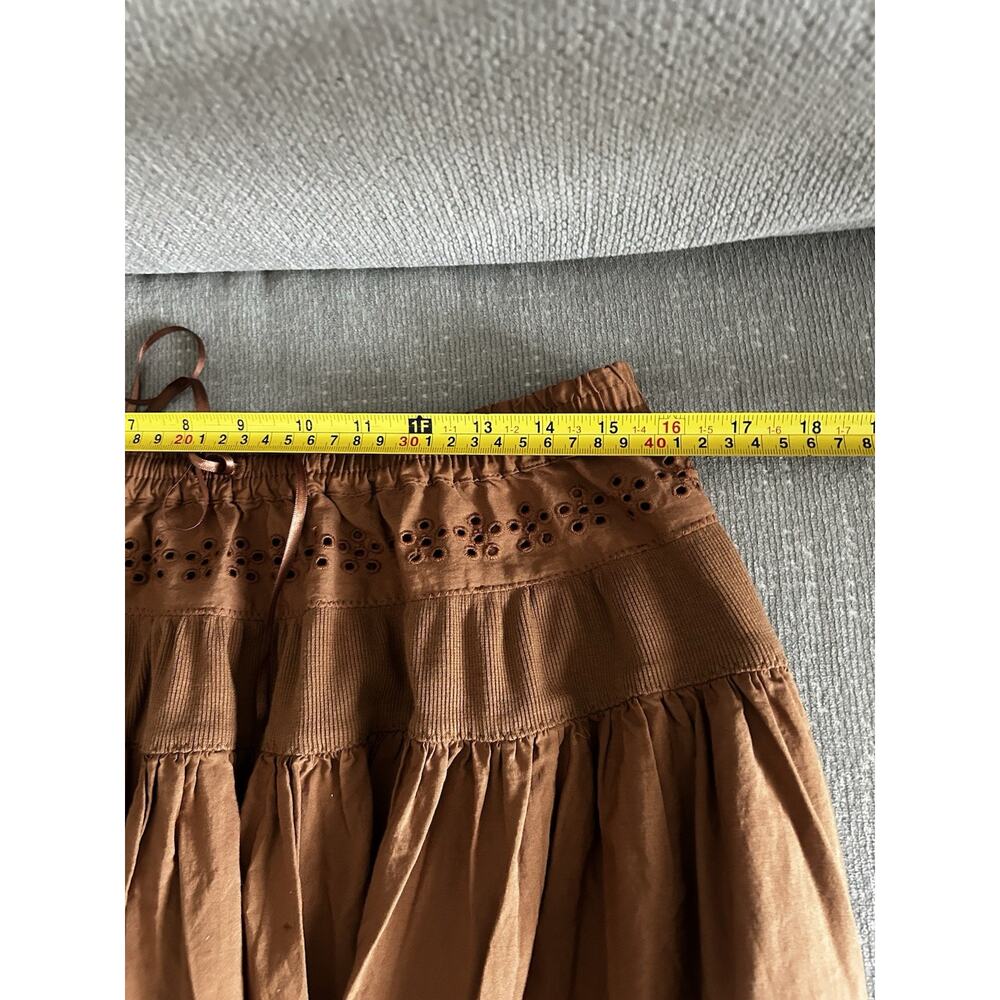 Free People Tan-Brown Tiered Midi Skirt - Picture 8 of 11